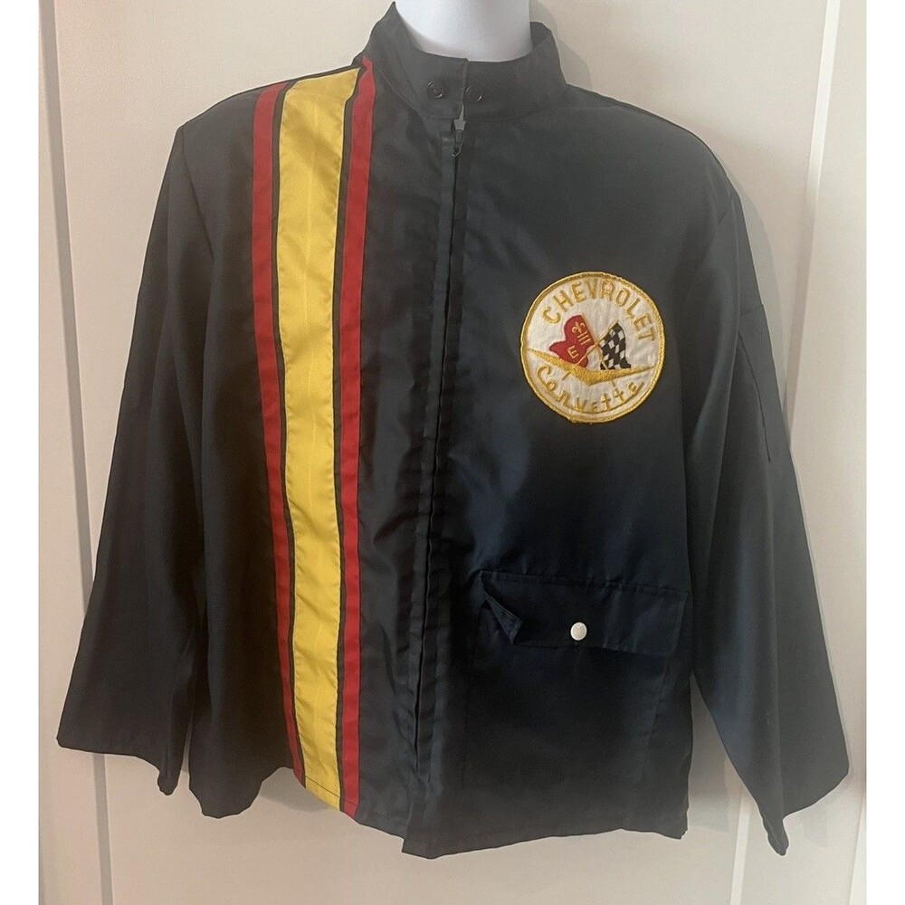 1960’s Chevrolet Corvette Windbreaker Satin Nylon Stripe Fuel Injection Size L